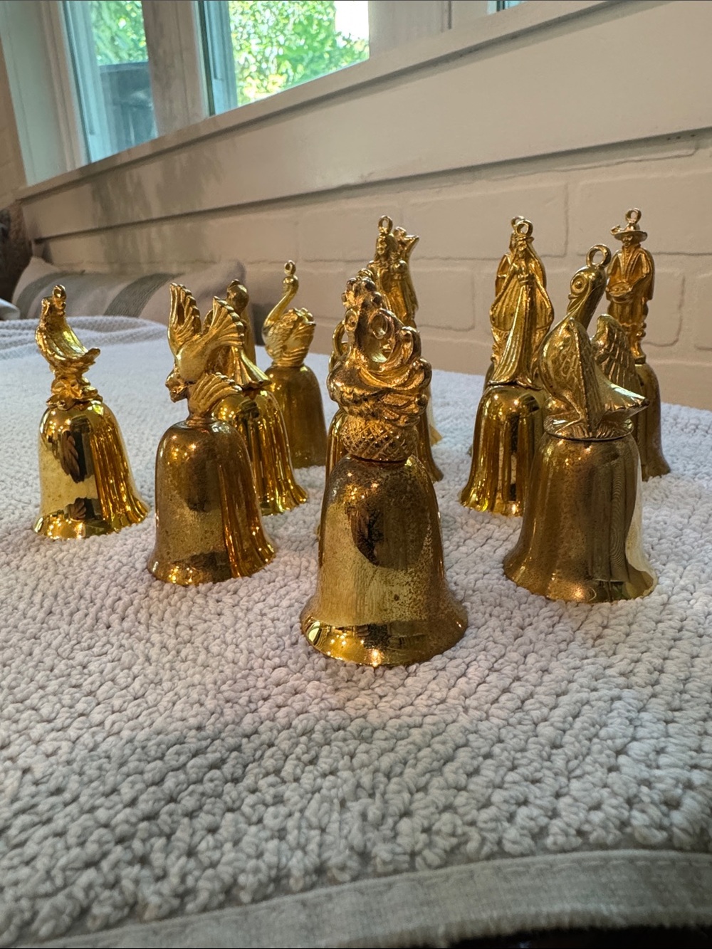 Reed and Barton New England Society Gold Plated 12 Days of Christmas Bells